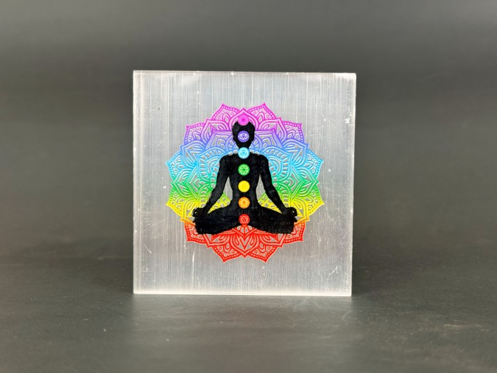 Selenite Seven Chakra Plate